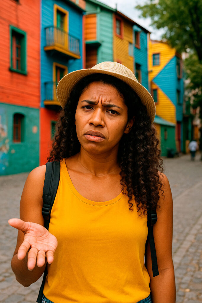 Frustrada por não falar em espanhol