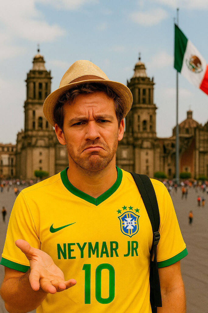 Turista frustrado por não falar espanhol